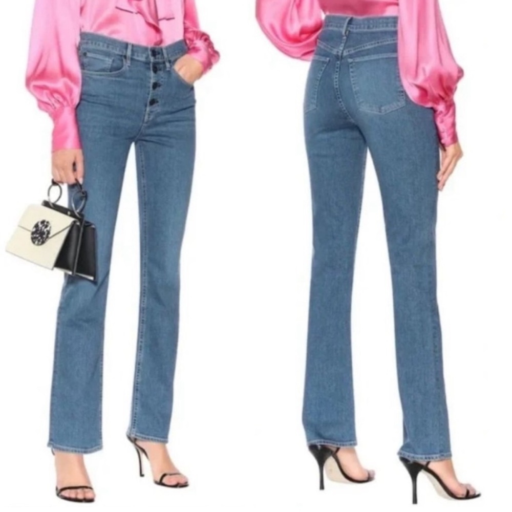 3x1 Poppy High Rise Straight Leg Bootcut Womens Jeans in Carraway